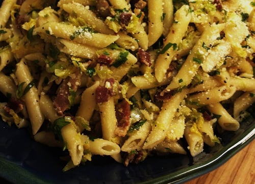 Penne-with-Brussels-Sprouts-and-Bacon