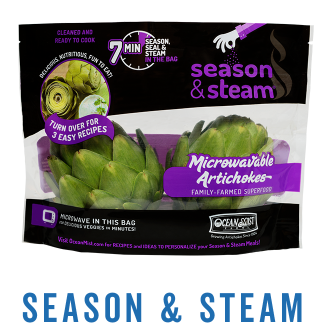 bag of Season and Steam microwaveable artichokes