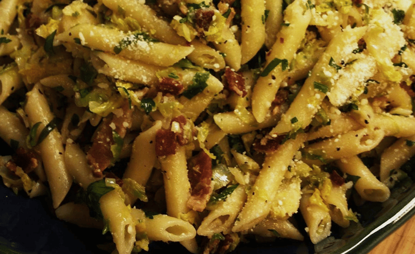Penne Pasta with Brussels Sprouts & Bacon-2