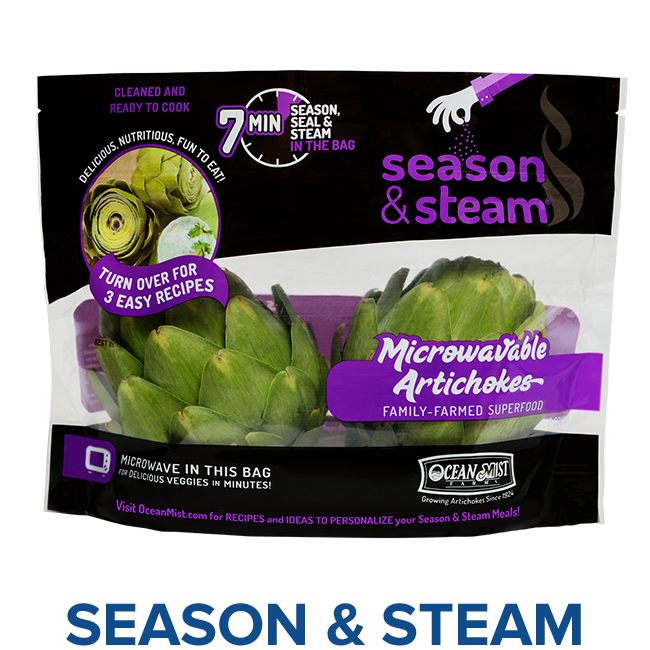 bag of Season and Steam microwaveable artichokes
