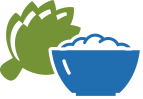 artichoke and dip bowl icon