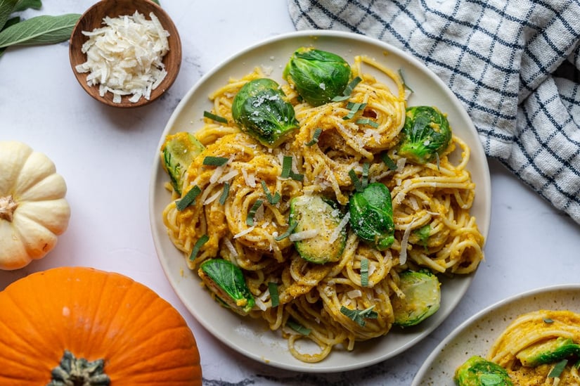 pumpkin brussels sprouts pasta-3