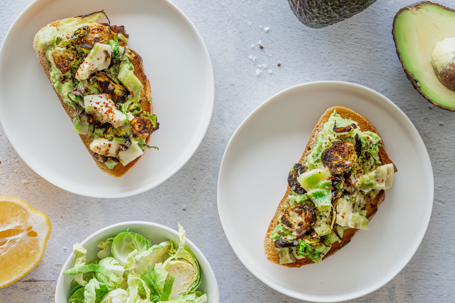 Avocado Toast with Shaved Brussels
