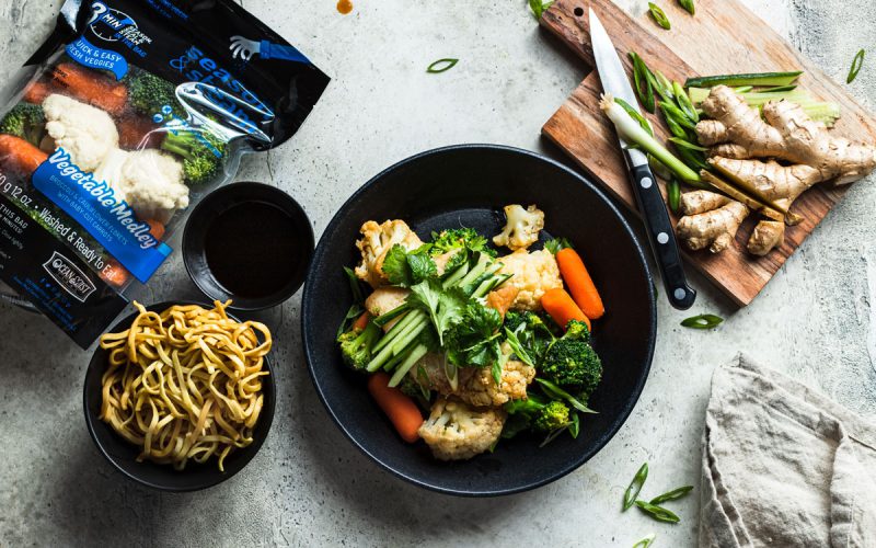 Ginger Soy Fish with Broccoli, Cauliflower & Carrot Medley