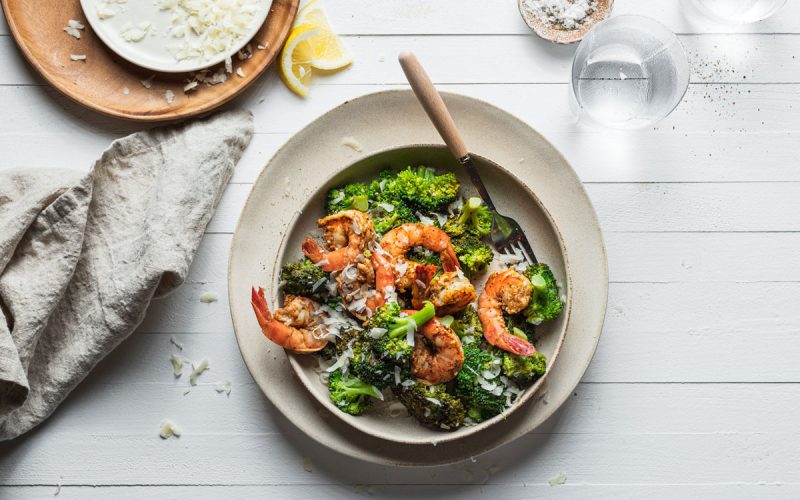 Lemon Parmesan Shrimp & Broccoli