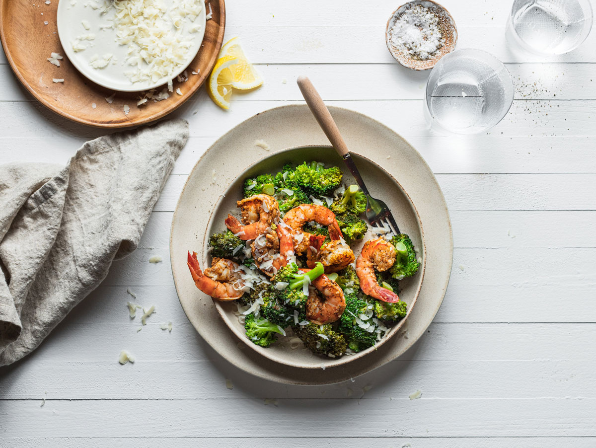 Lemon Parmesan Shrimp & Broccoli