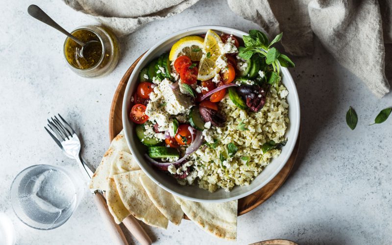 Mediterranean Inspired Cauliflower Rice Bowls