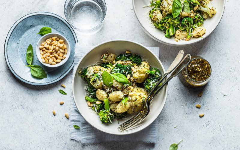 Pesto Broccoli & Cauliflower with Gnocchi