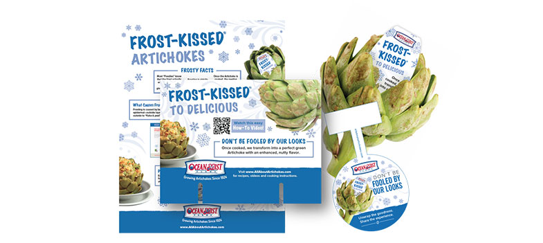 Frost-Kissed® Artichoke Posters, Petal Inserts and Shelf Wobblers