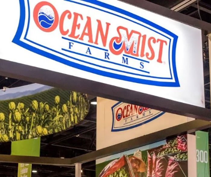Ocean Mist trade show booth sign