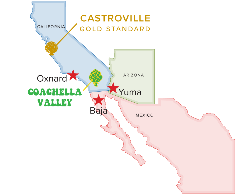 Map of growing regions