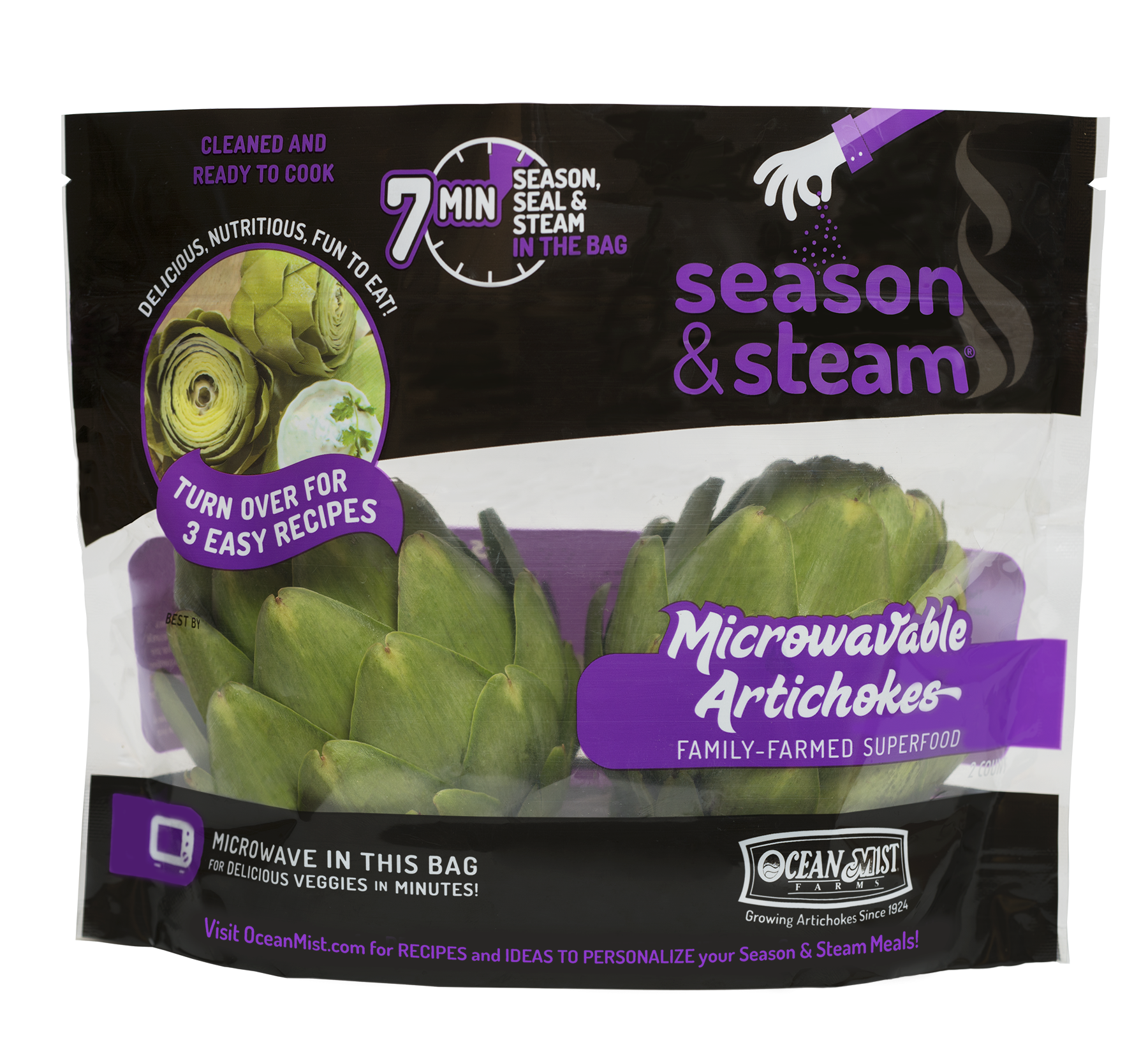 SEASON & STEAM MICROWAVABLE ARTICHOKES