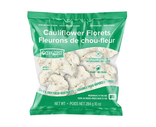 Retail ready cauliflower florets bag
