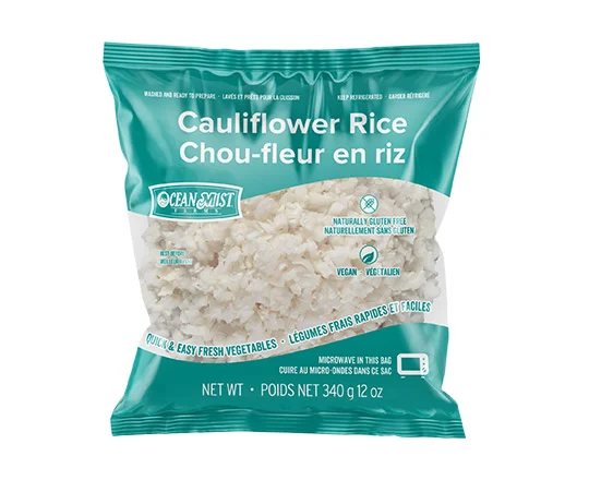 Retail ready cauliflower rice bag