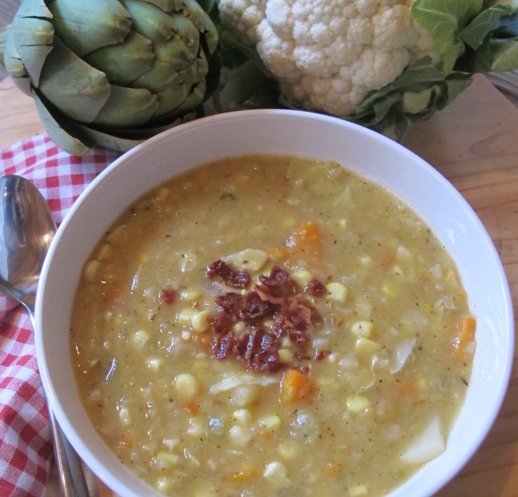 Artichoke & Cauliflower Corn Chowder