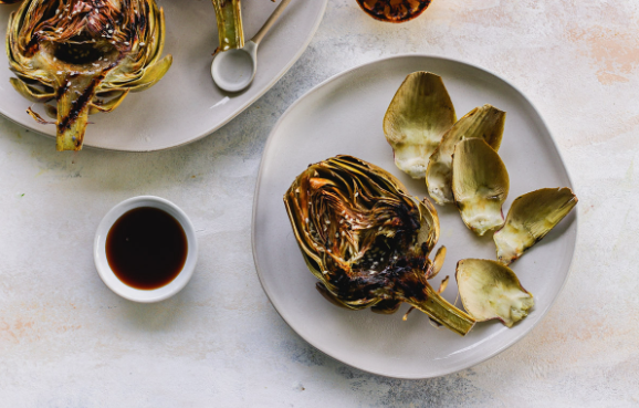Grilled Artichokes with Miso-Ponzu Sauce