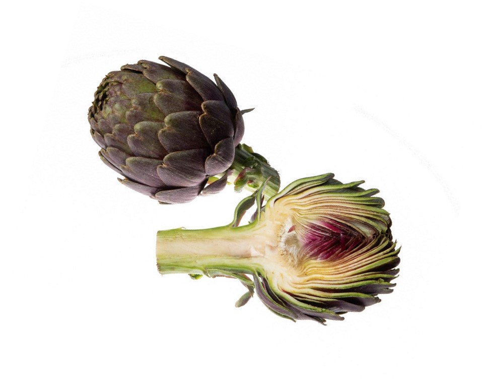 Purple artichoke halved